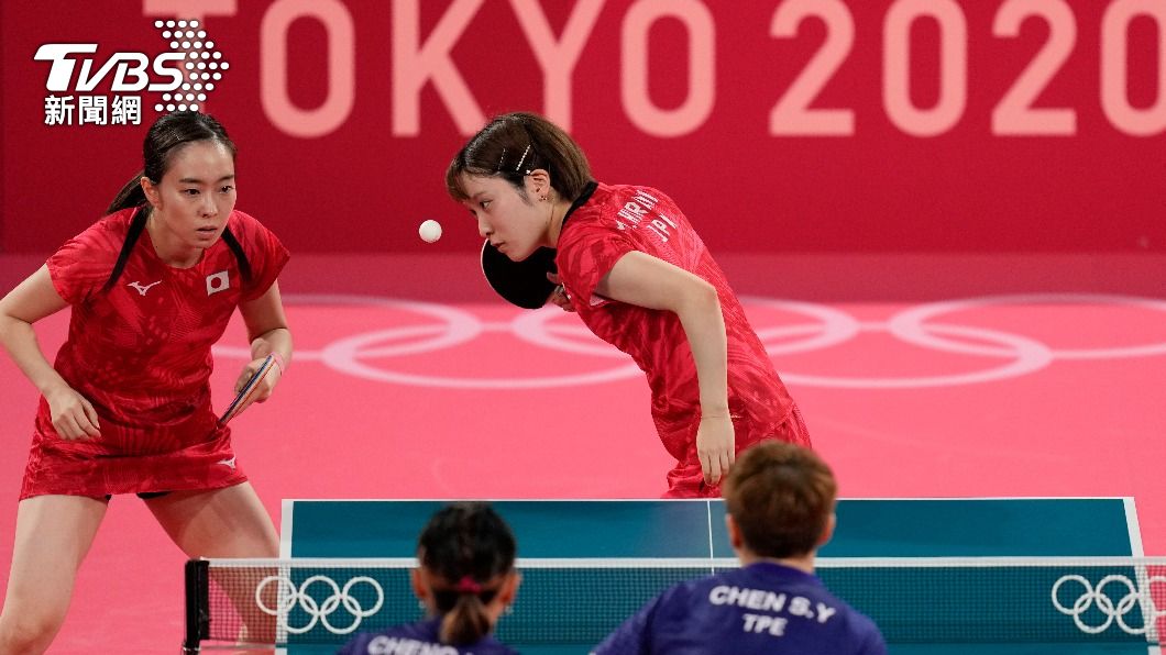 日本組合第一點雙打以直落三勝出。(圖/達志影像美聯社)