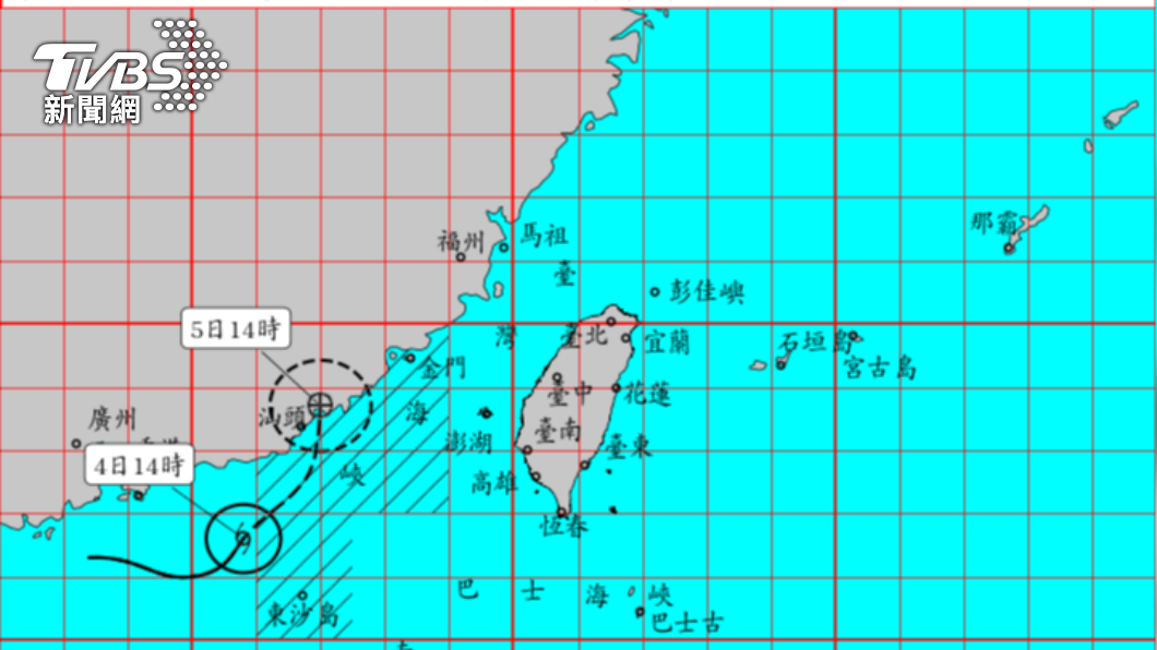 氣象局盧碧颱風海上颱風警報。（圖／氣象局）