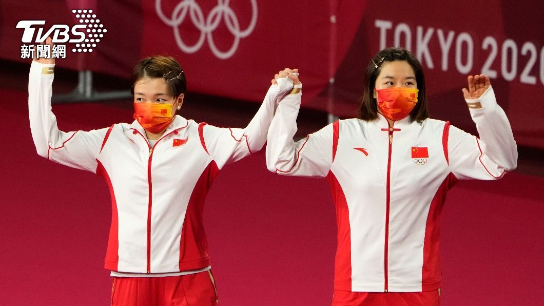 大陸羽球女雙選手陳清晨、賈一凡。（圖／達志影像美聯社）
