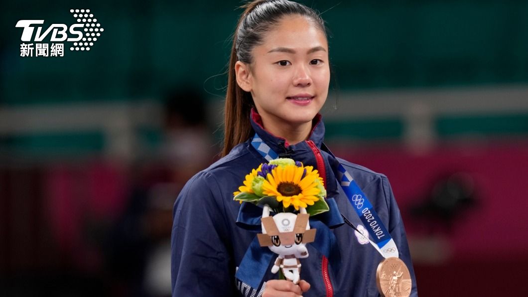 文姿云在東京奧運奪得女子空手道銅牌。(圖/達志影像美聯社)
