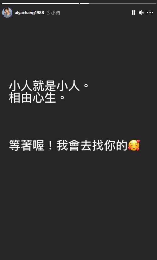 張愛雅今（6）日發出黑白文。 （圖／翻攝自張愛雅IG）