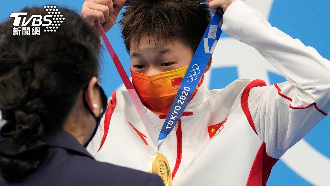 14歲小將全紅嬋在東奧奪下單人10米跳台金牌。（圖／達志影像美聯社）