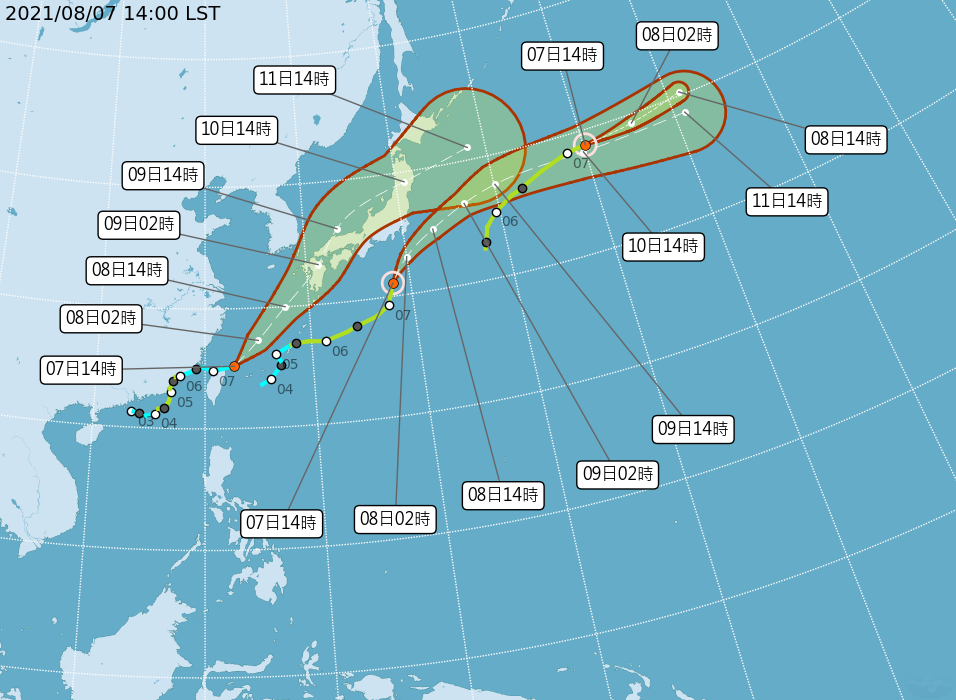 熱帶性低氣壓（TD11）原為盧碧颱風。（圖／中央氣象局）