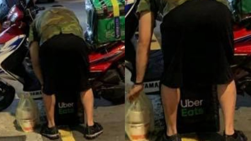 外送餐點擺地上被同行公審　網嘆：都賺辛苦錢有必要？