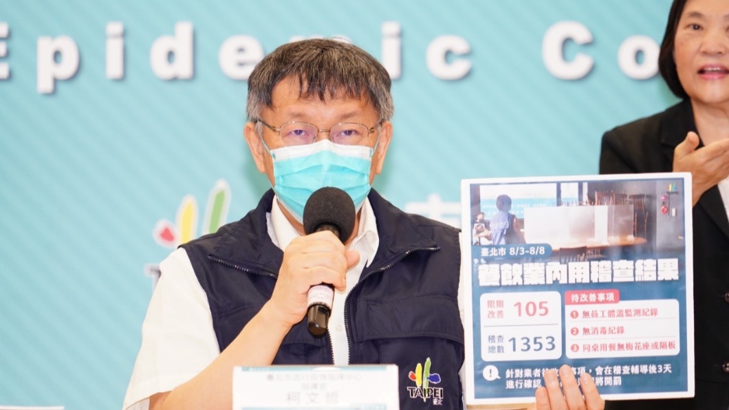 北市仍有105家餐飲防疫待改善 柯:開放內用心驚膽顫