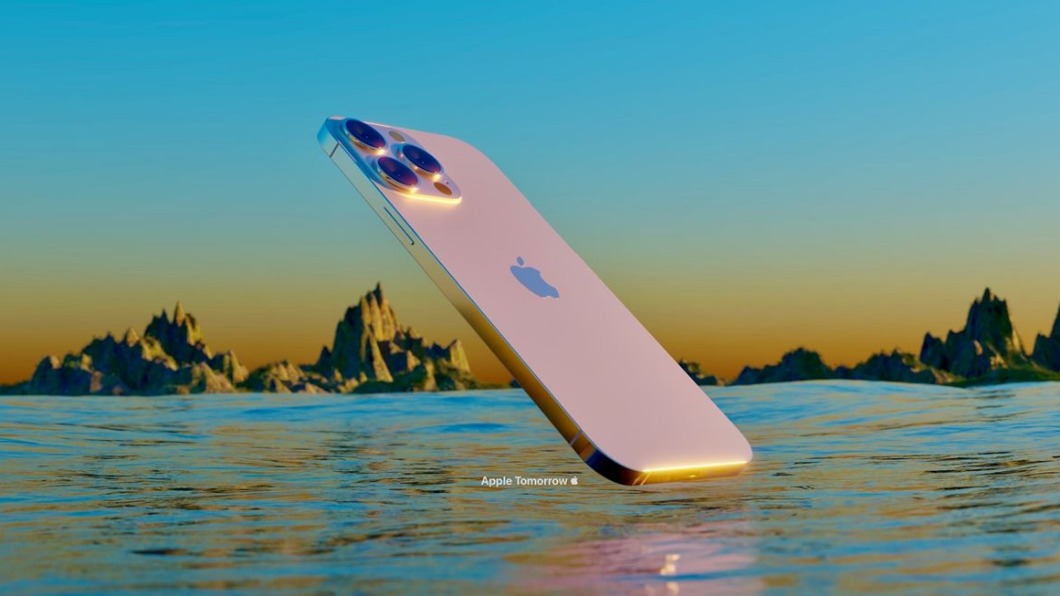 iPhone13系列4款配色中,「珍珠粉」會隨著光線呈現不同變化。(圖/翻攝自@Apple_Tomorrow推特)