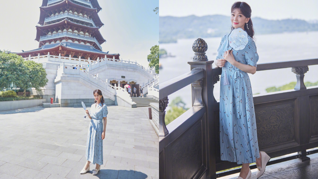 趙雅芝重返雷峰塔。（圖／翻攝自微博）
