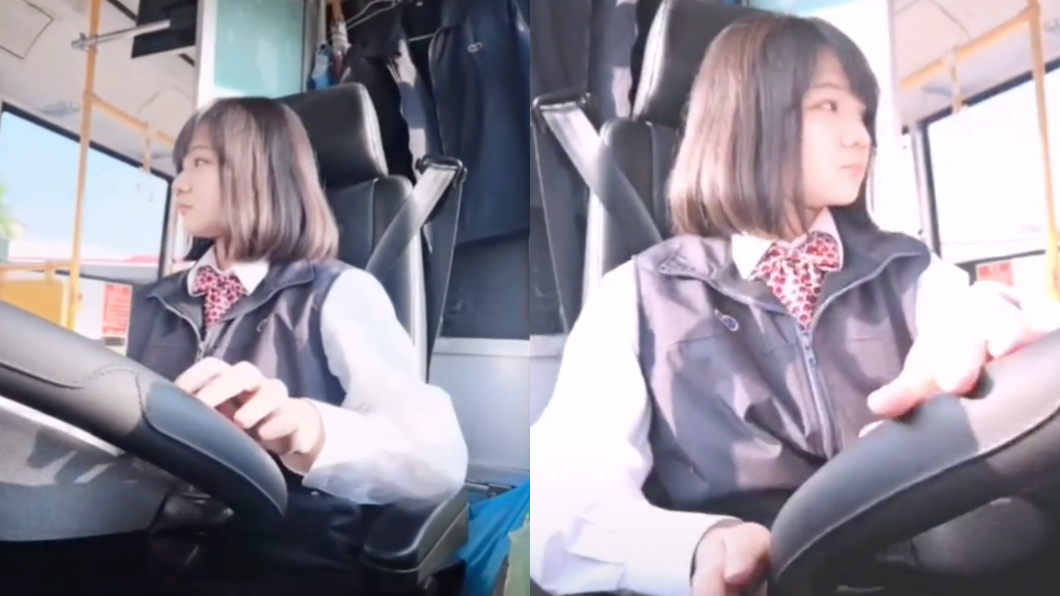 艾嫚妮駕駛時動作相當俐落。(圖/翻攝自艾嫚妮TikTok)