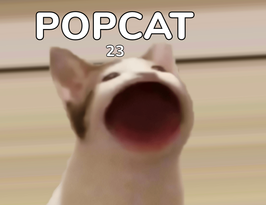對著貓咪點擊,嘴巴張開得一分。(圖/翻攝自POPCAT)