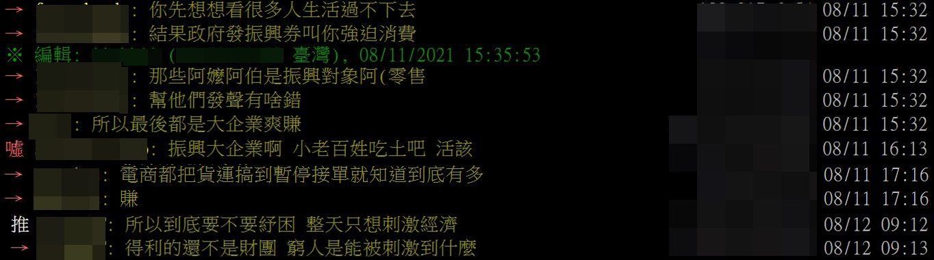 PTT網友討論五倍券用處,直言企業最賺錢。(組合圖/翻攝自PTT)