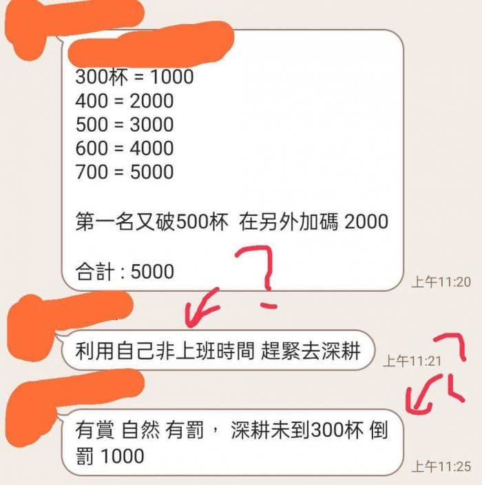 老闆規定員工休假時，去附近商家訂購一定杯樹的飲料。（圖／翻攝自爆廢公社二館臉書）
