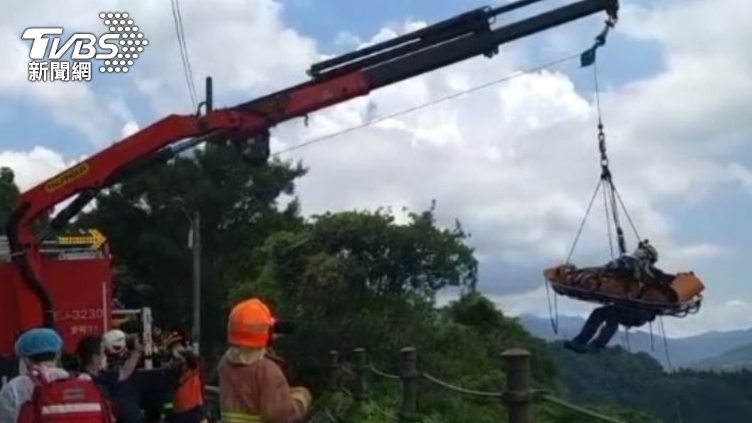彎到對向車道!紅牌重機撞大貨車 騎士噴飛墜北宜邊坡