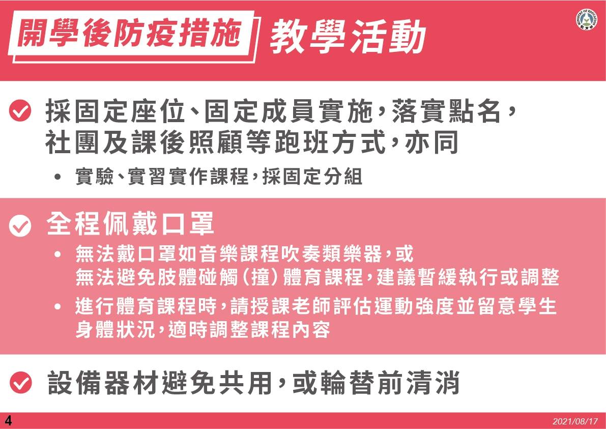 開學防疫措施。(圖/教育部)