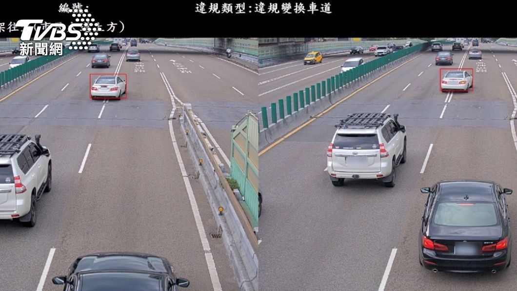 違規變換車道也會被科技執法偵測。(圖/TVBS)