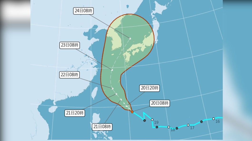 熱帶低氣壓路徑。(圖/中央氣象局)