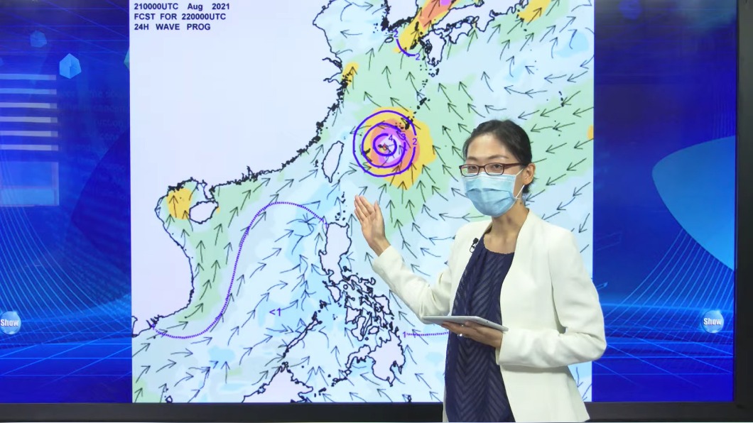 氣象局預報員朱美霖指出,部分地區會因為奧麥斯出現強陣風。(圖/氣象局)