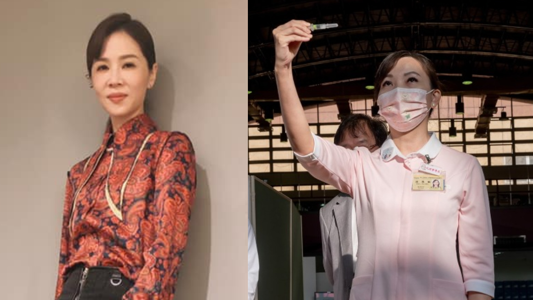 也有人認為，護理師長得像金馬影后謝盈萱。（合成圖／翻攝謝盈萱 Ying Xuan Hsieh、蔡英文臉書）