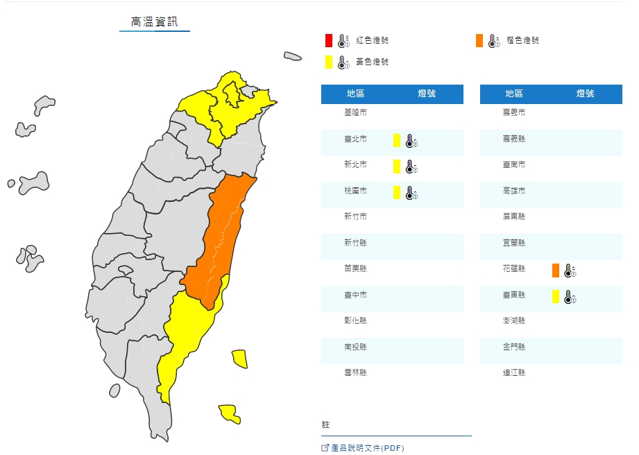 氣象局發布高溫預警。（圖／氣象局）