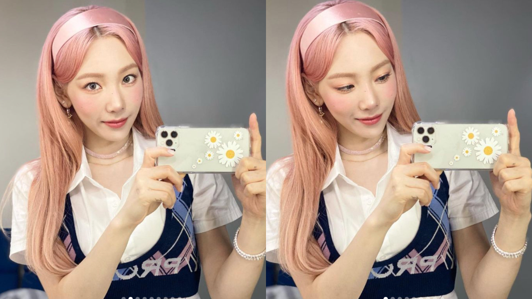 自拍的角度、技巧大有學問。(圖/翻攝自taeyeon_ss IG)