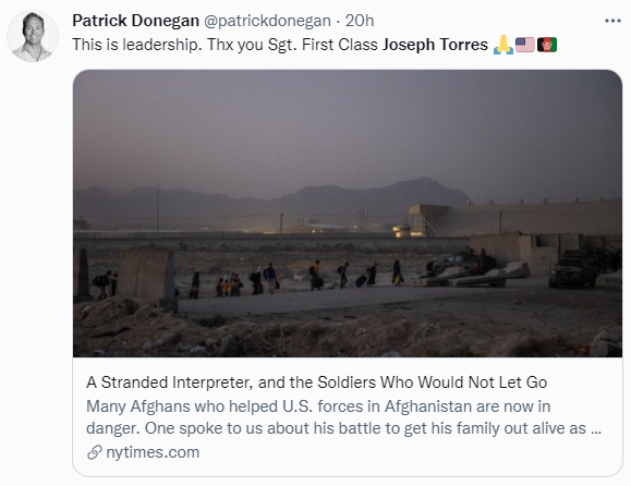 麥奇一家在美國大兵幫助下成功逃亡別國。(圖/翻攝自@patrickdonegan推特)