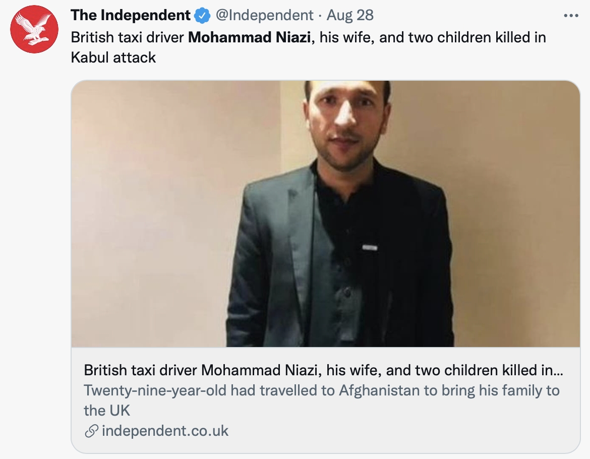 英國司機穆罕默德·尼亞齊(Mohammad Niazi)。(圖/翻攝自@Independent推特)