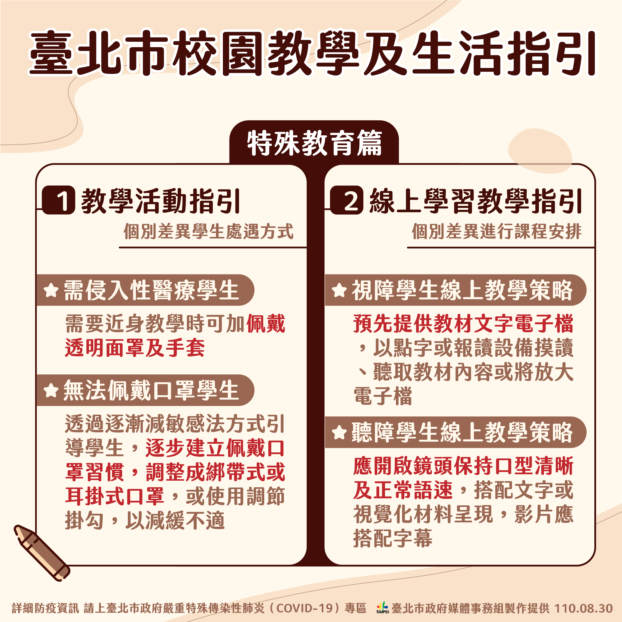 臺北市校園教學及生活指引－特殊教育篇。（圖／台北市政府）