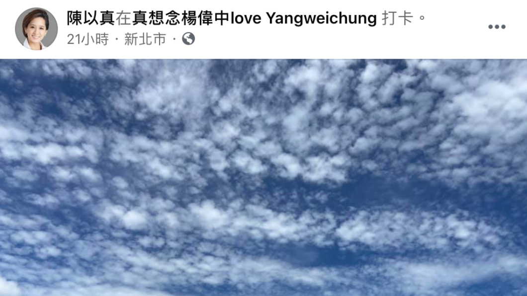 陳以真前往丈夫長眠的公墓祭拜並在臉書打卡。(圖/翻攝自陳以真臉書)
