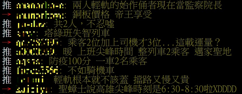 對於尖峰時刻只有2名乘客,網友開酸「銅板包車」。(圖/翻攝自PTT八卦版)