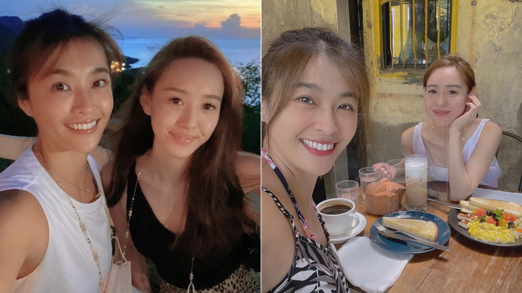 小嫻乾女兒南下找她玩。(圖/翻攝自小嫻臉書)