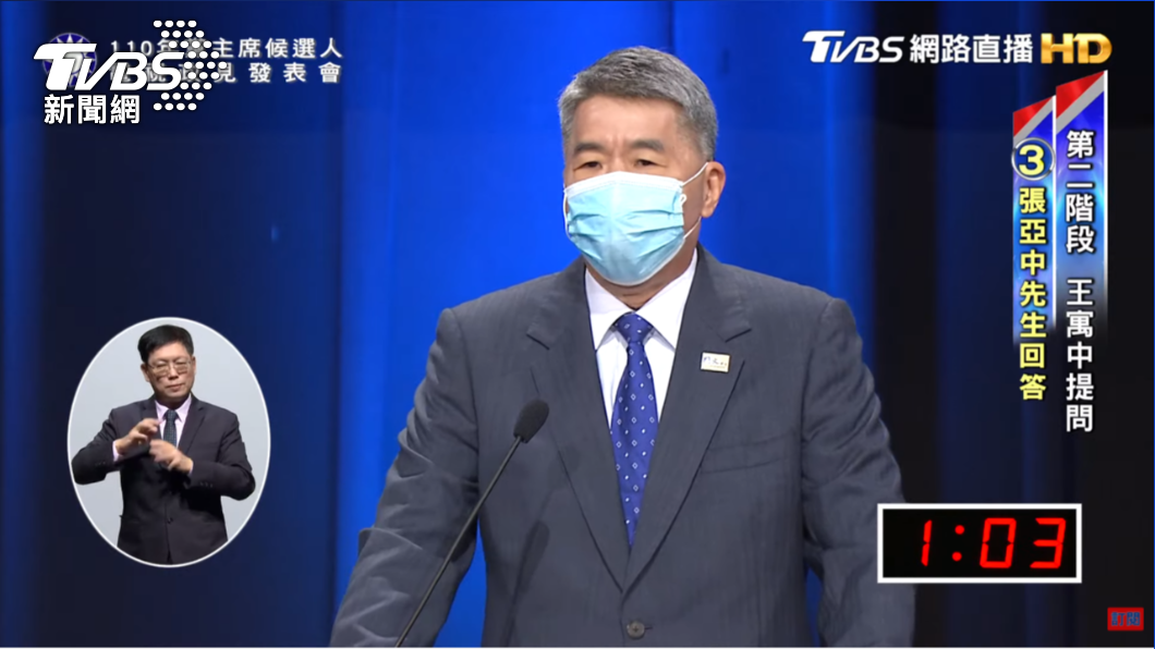 張亞中說,若當選黨主席,希望收到習近平的賀電,盼雙方展現善意。(圖/TVBS)