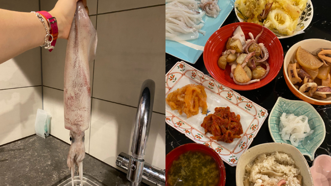 福原愛曬出一桌豐盛菜色。(圖/翻攝自微博)