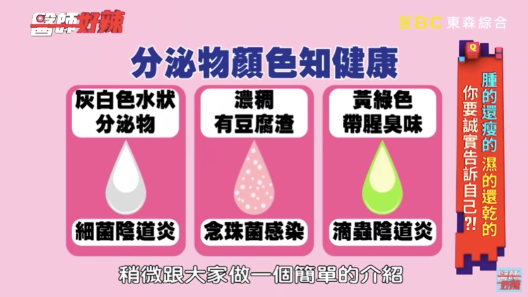 從分泌物顏色能夠判斷健康。(圖/翻攝自YouTube《醫師好辣》頻道)