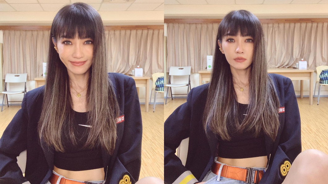 謝金燕頂著妹妹頭髮型超逆齡。(圖/翻攝自謝金燕Facebook)