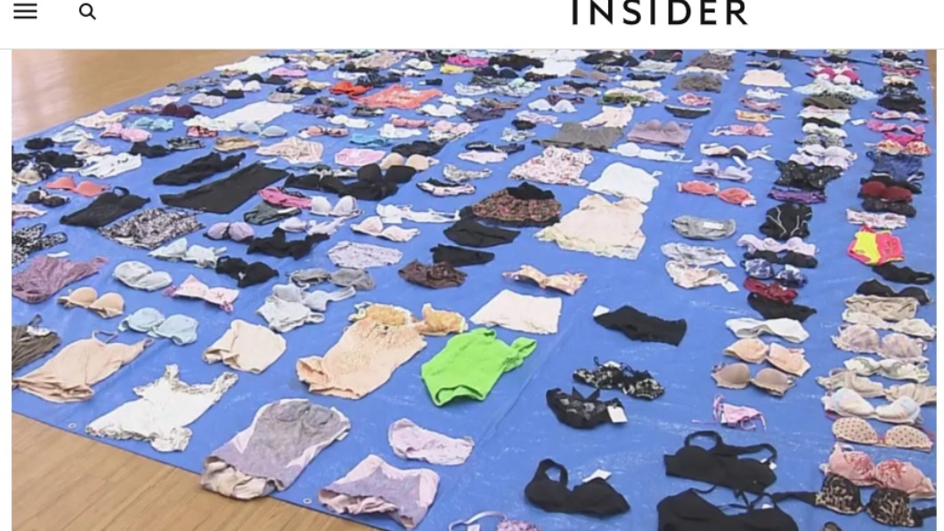 日本警方從裏田鐵雄家中起出730件女性貼身衣物(圖/翻攝外媒INSIDER)
