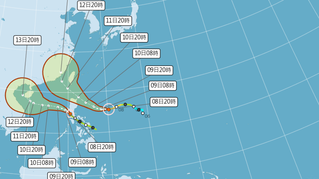 台灣附近海面有兩個颱風。(圖/中央氣象局)