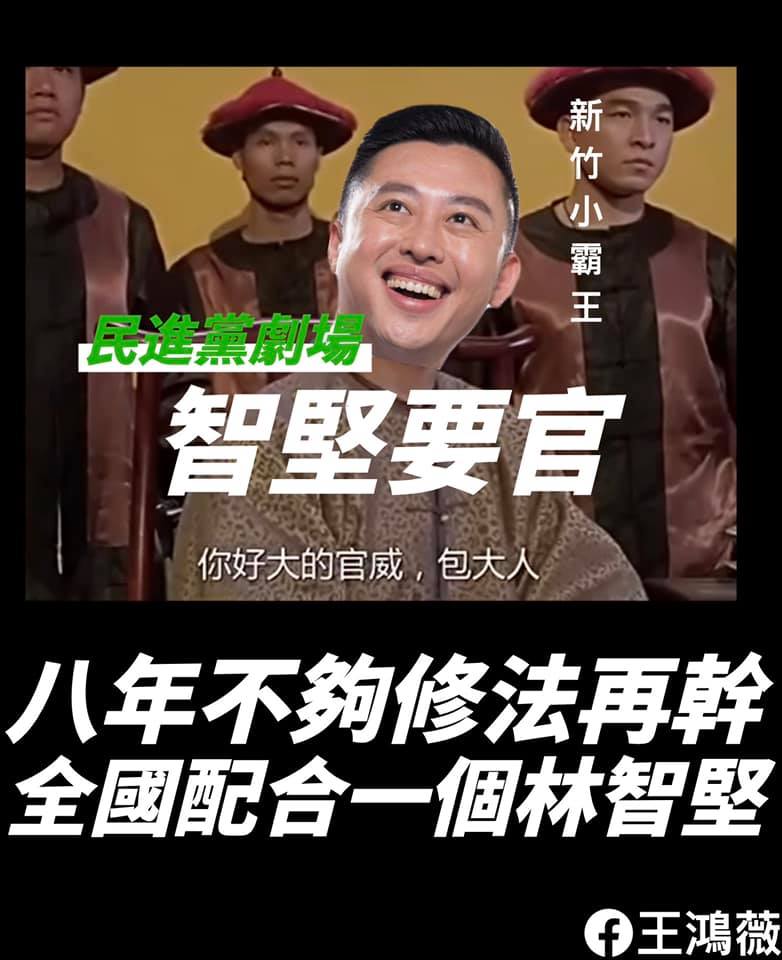 林智堅曾遭疑「8年不夠修法再幹」。(圖/翻攝自王鴻薇臉書)