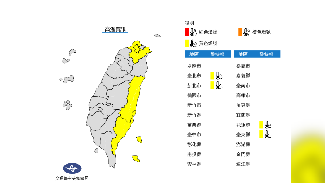 高溫資訊。(圖/氣象局)