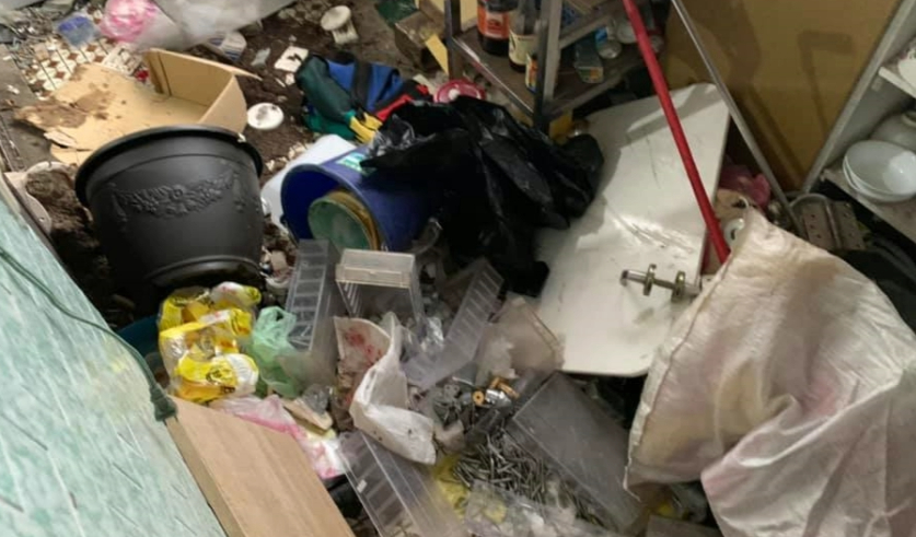 老翁砸毀對方住家物品。（圖／TVBS）