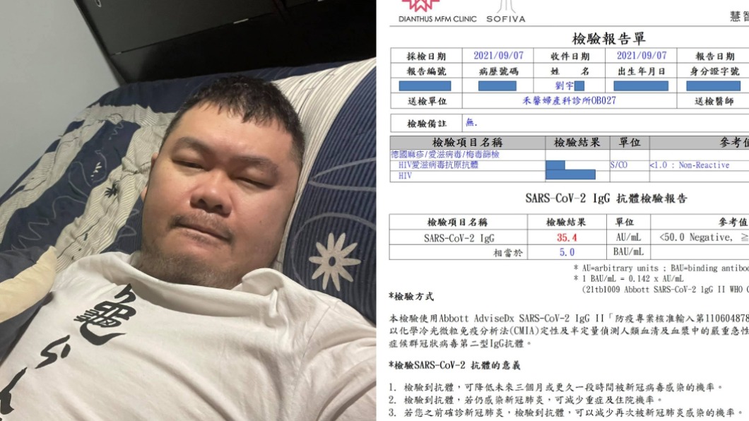 公開友人抗體檢驗報告單 四叉貓驚:全世界剩我沒抗體