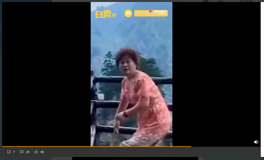 婦人對於被搶感到相當錯愕。(圖/翻攝自白鹿視頻微博)