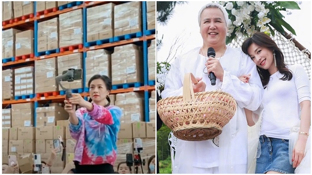 張庭去年帶員工參觀百億倉庫。(圖/翻攝自抖音、張庭微博)