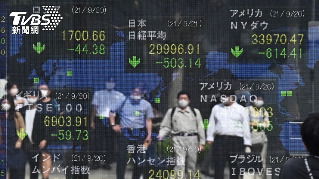 世界各國受恒大影響股價紛紛下跌。(圖/達志影像美聯社)