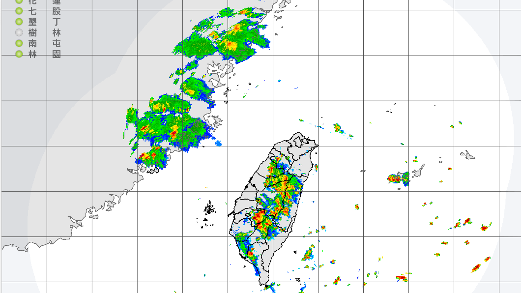 雷達回波圖。(圖/中央氣象局)