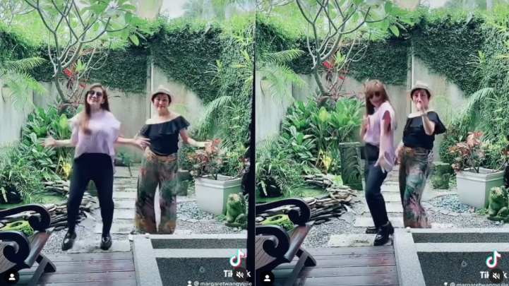 王宇婕在IG曬出與媽媽蕭瑤尬舞的影片。(圖/翻攝自王宇婕 IG)