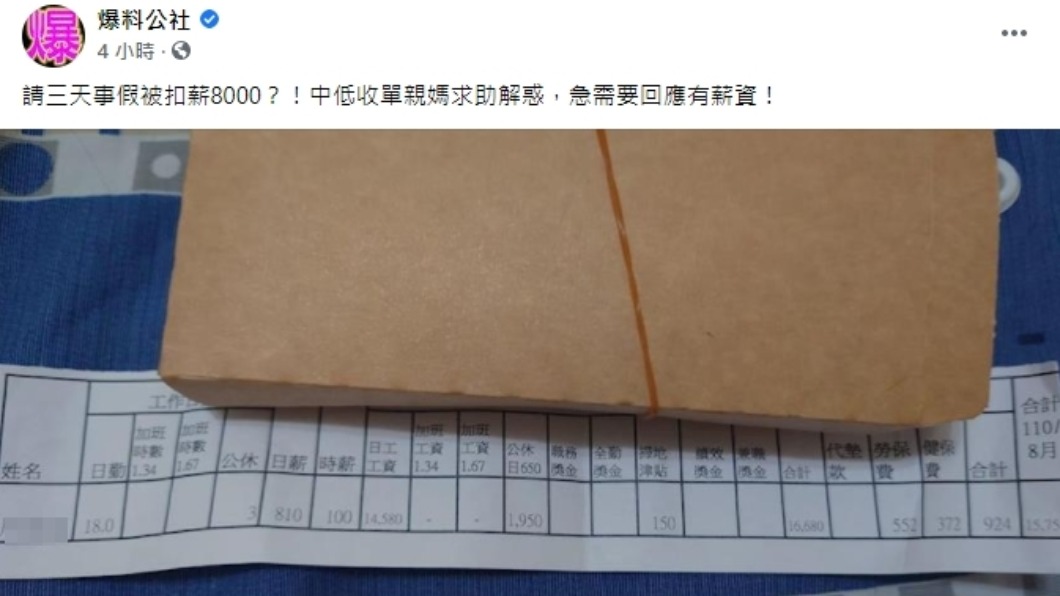 事假3天扣薪8千!單親媽求助:女兒在寄養家庭等這筆錢