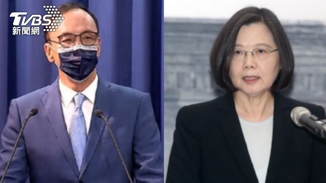 國民黨主席朱立倫、民進黨主席蔡英文。(圖/TVBS)
