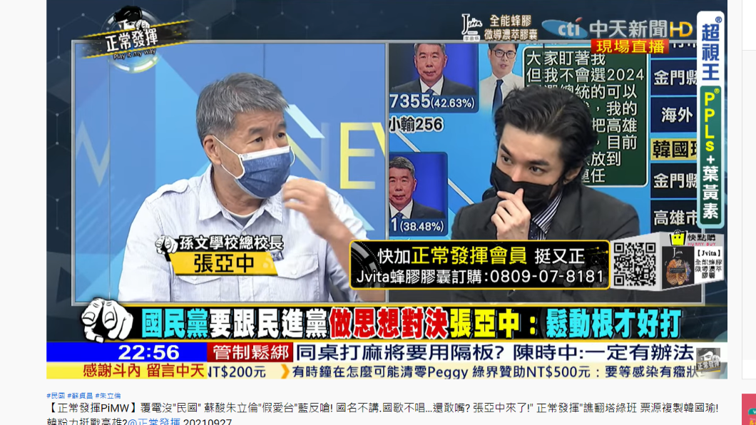 張亞中回應參選高雄市長問題。(圖/翻攝自正常發揮YouTube)