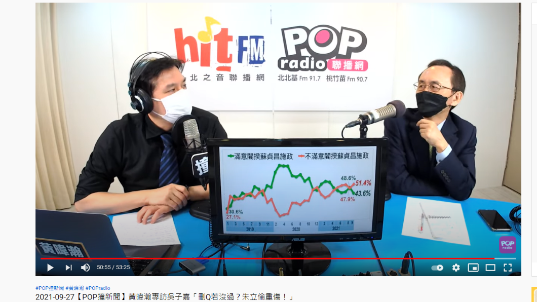 吳子嘉接受黃暐瀚訪問。（圖／翻攝自 POP Radio聯播網YouTube）