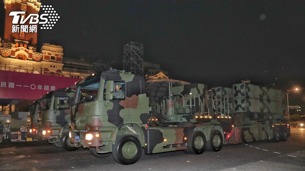 圖為天弓三型飛彈發射車。(圖/中央社)