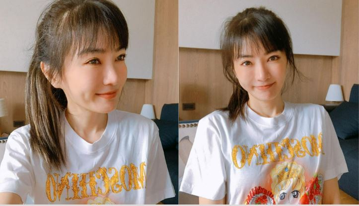 謝金燕帶淡妝的自拍照激似學生妹。（圖／翻攝自謝金燕臉書）